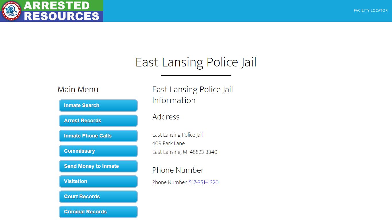 East Lansing Police Jail - Inmate Search - East Lansing, MI